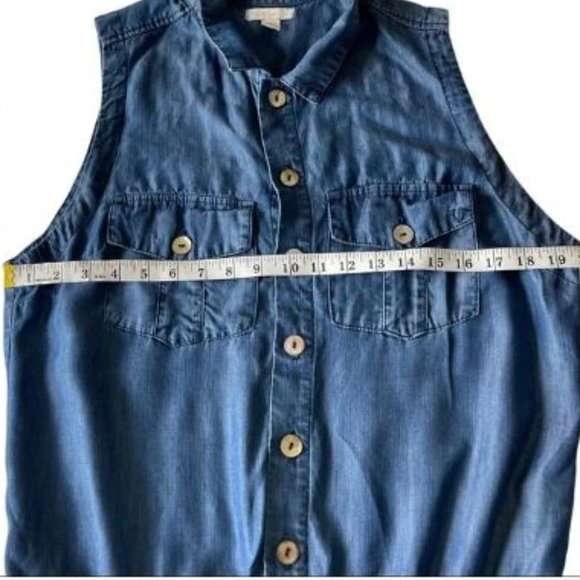 TRUE RELIGION Blue Tencel Chambray DENIM Short Jumpsuit ROMPER 🌟HOST'S P… - Picture 5 of 9